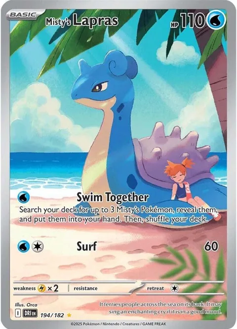 Misty's Lapras #194/182 Holofoil Pokémon card from Destined Rivals