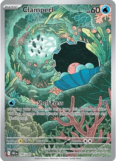 Clamperl #195/182 Holofoil Pokémon card from Destined Rivals