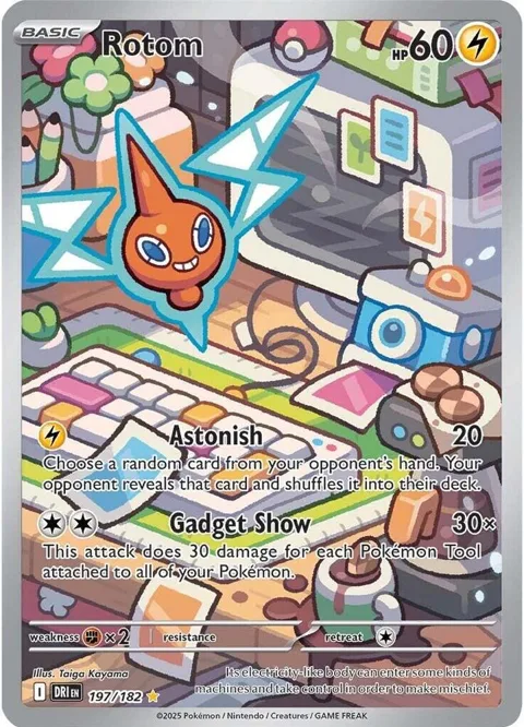 Rotom #197/182 Holofoil Pokémon card from Destined Rivals