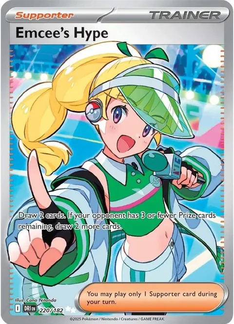 Emcee's Hype #220/182 Holofoil Pokémon card from Destined Rivals