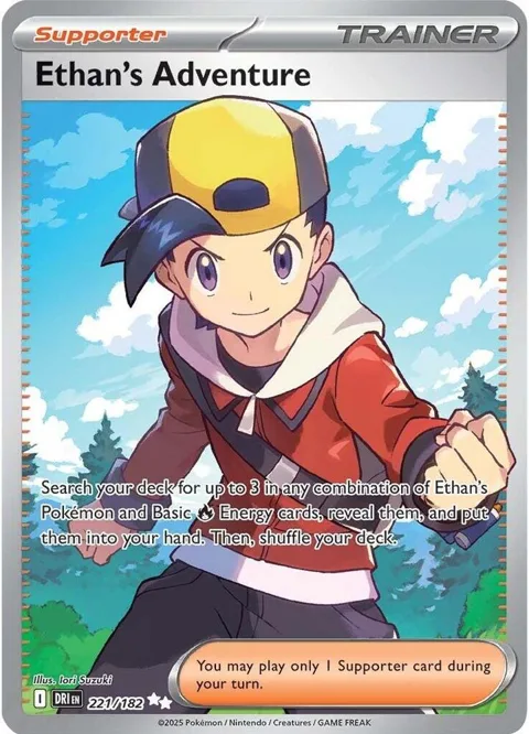 Ethan's Adventure #221/182 Holofoil Pokémon card from Destined Rivals