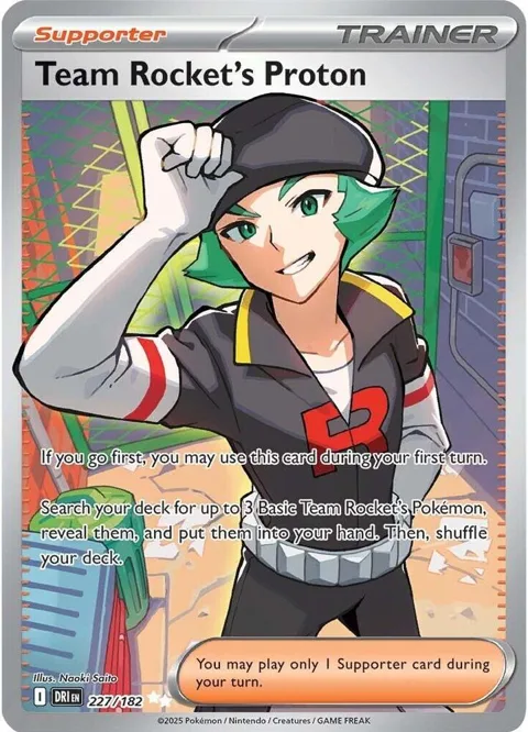 Team Rocket's Proton #227/182 Holofoil Pokémon card from Destined Rivals