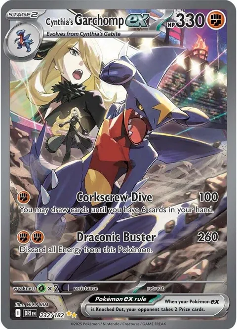 Cynthia's Garchomp ex #232/182 Holofoil Pokémon card from Destined Rivals