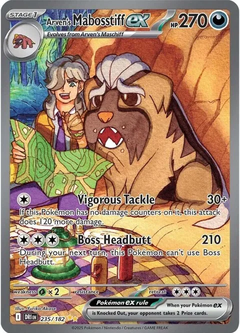 Arven's Mabosstiff ex #235/182 Holofoil Pokémon card from Destined Rivals