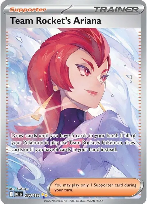 Team Rocket's Ariana #237/182 Holofoil Pokémon card from Destined Rivals