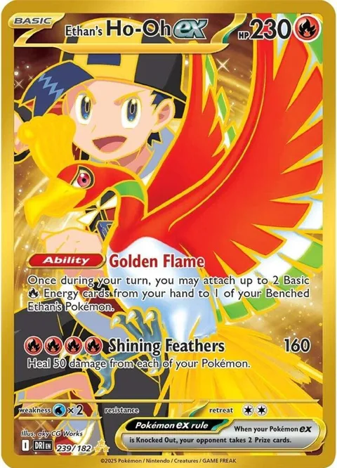 Ethan's Ho-Oh ex #239/182 Holofoil Pokémon card from Destined Rivals