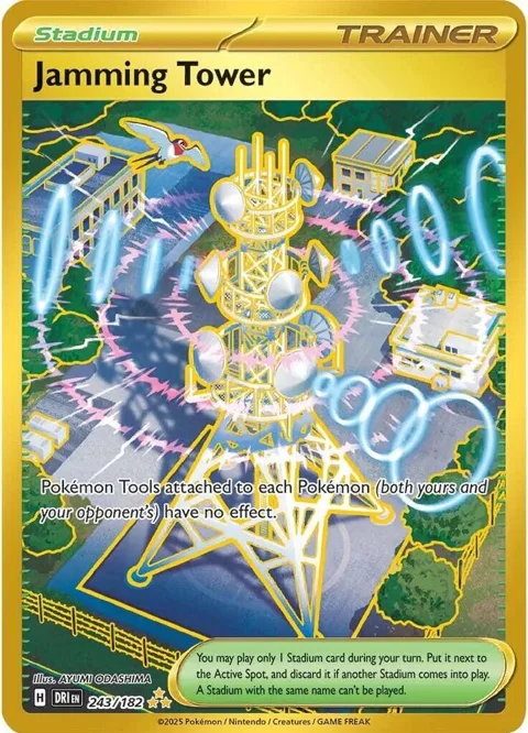 Jamming Tower #243/182 Holofoil Pokémon card from Destined Rivals