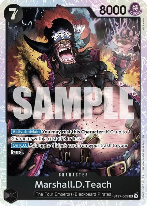 Marshall.D.Teach ST27-005 One Piece card from Starter Deck 27: BLACK Marshall.D.Teach