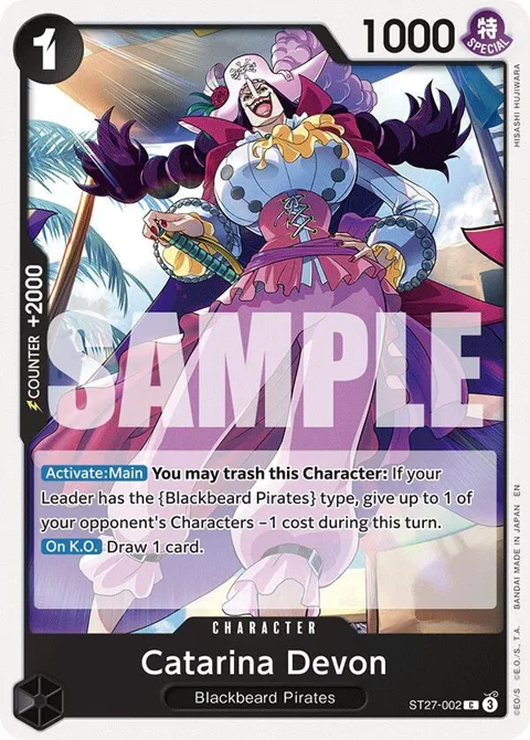 Catarina Devon ST27-002 One Piece card from Starter Deck 27: BLACK Marshall.D.Teach