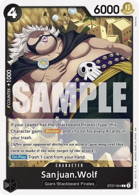 Sanjuan.Wolf ST27-004 One Piece card from Starter Deck 27: BLACK Marshall.D.Teach