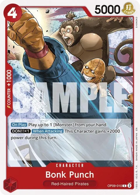 Bonk Punch Reprint OP09-010 One Piece card from Starter Deck 23: RED Shanks