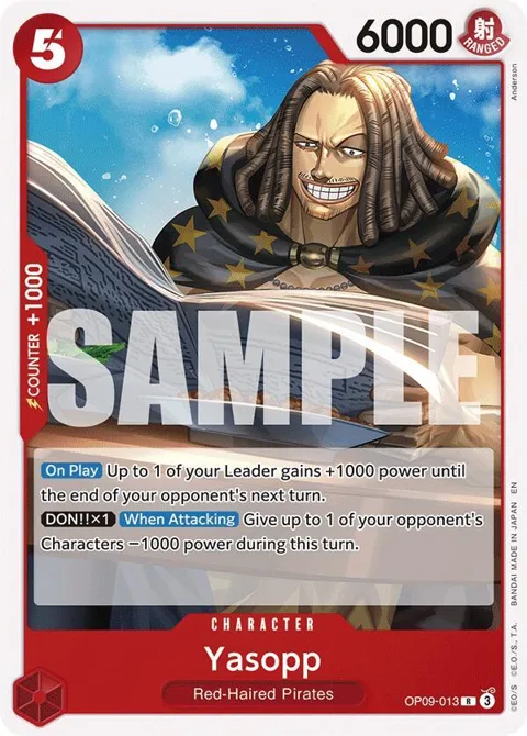 Yasopp Reprint OP09-013 One Piece card from Starter Deck 23: RED Shanks