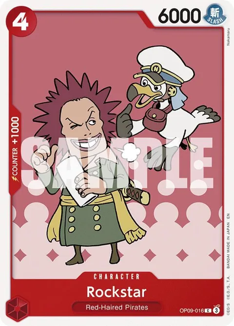 Rockstar Reprint OP09-016 One Piece card from Starter Deck 23: RED Shanks