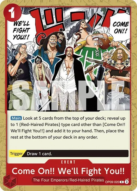 Come On!! We'll Fight You!! Reprint OP09-020 One Piece card from Starter Deck 23: RED Shanks