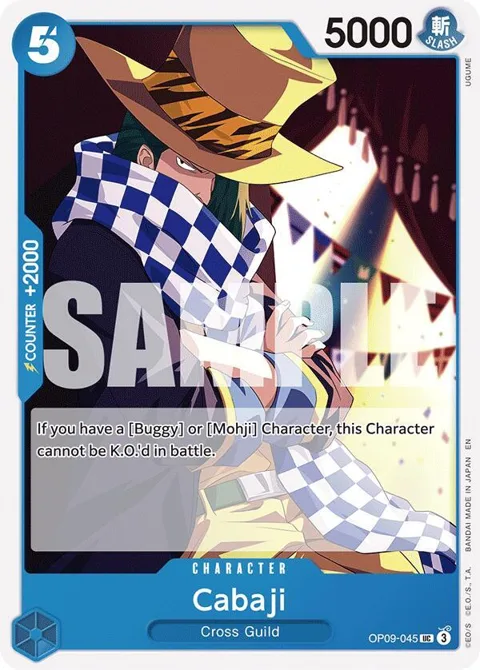 Cabaji Reprint OP09-045 One Piece card from Starter Deck 25: BLUE Buggy