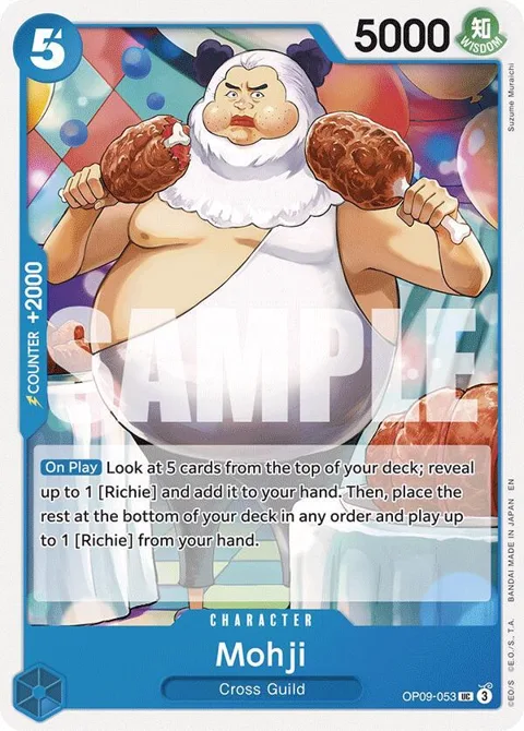 Mohji Reprint OP09-053 One Piece card from Starter Deck 25: BLUE Buggy