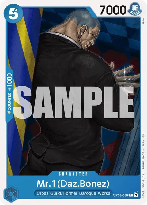 Mr.1 Daz.Bonez Reprint OP09-055 One Piece card from Starter Deck 25: BLUE Buggy