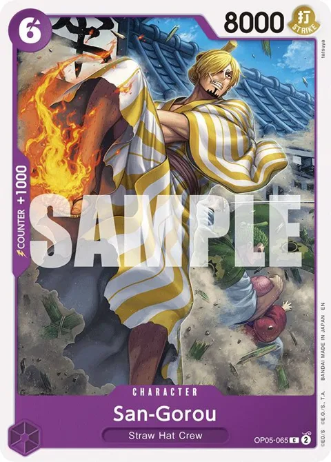 San-Gorou Reprint OP05-065 One Piece card from Starter Deck 26: PURPLE/BLACK Monkey.D.Luffy