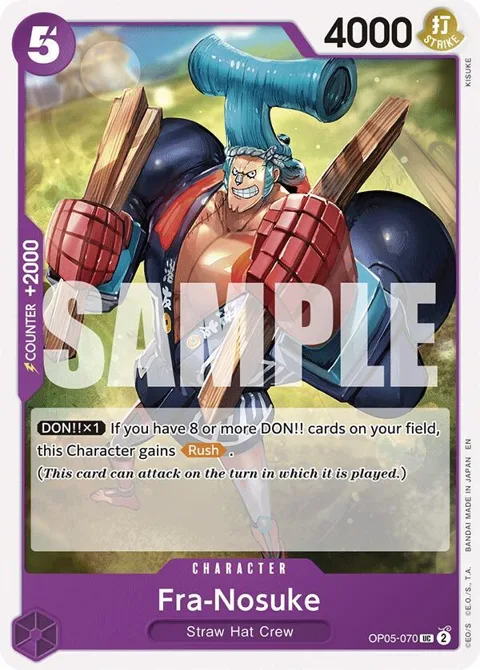 Fra-Nosuke Reprint OP05-070 One Piece card from Starter Deck 26: PURPLE/BLACK Monkey.D.Luffy