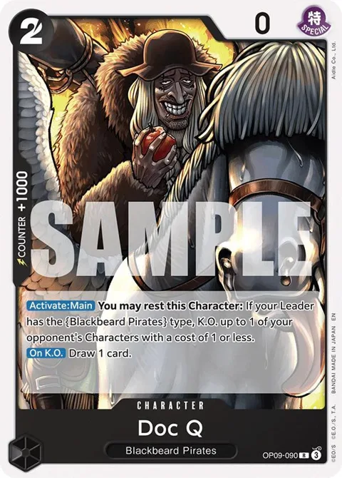 Doc Q Reprint OP09-090 One Piece card from Starter Deck 27: BLACK Marshall.D.Teach