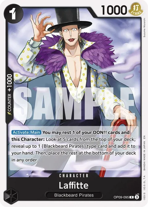 Laffitte Reprint OP09-095 One Piece card from Starter Deck 27: BLACK Marshall.D.Teach