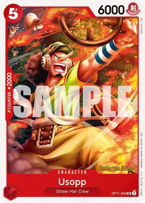 Usopp OP11-003 Pre-Release One Piece card from A Fist of Divine Speed Release Event Cards