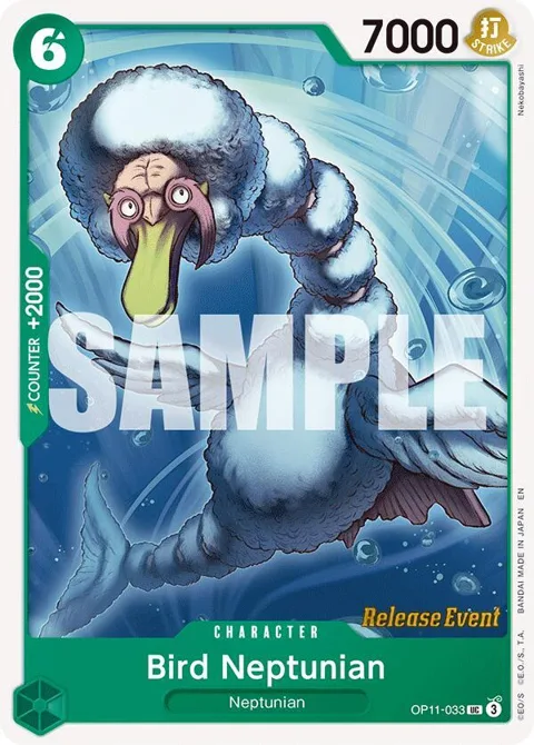 Bird Neptunian OP11-033 Pre-Release One Piece card from A Fist of Divine Speed Release Event Cards