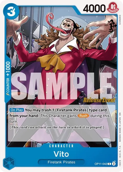 Vito OP11-042 Pre-Release One Piece card from A Fist of Divine Speed Release Event Cards