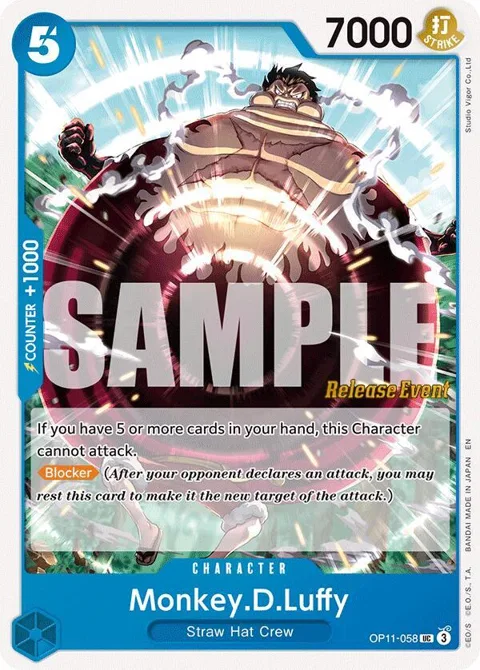 Monkey.D.Luffy OP11-058 Pre-Release One Piece card from A Fist of Divine Speed Release Event Cards