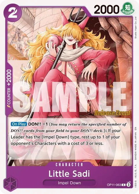 Little Sadi OP11-063 Pre-Release One Piece card from A Fist of Divine Speed Release Event Cards