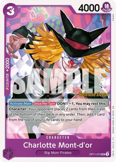 Charlotte Mont-d'or OP11-072 Pre-Release One Piece card from A Fist of Divine Speed Release Event Cards