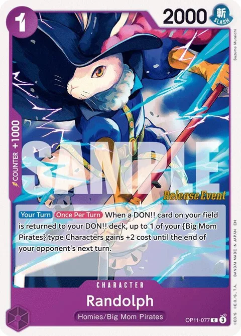 Randolph OP11-077 Pre-Release One Piece card from A Fist of Divine Speed Release Event Cards