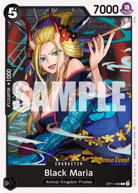 Black Maria OP11-089 Pre-Release One Piece card from A Fist of Divine Speed Release Event Cards