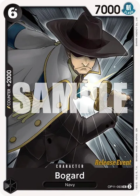 Bogard OP11-093 Pre-Release One Piece card from A Fist of Divine Speed Release Event Cards