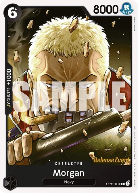 Morgan OP11-094 Pre-Release One Piece card from A Fist of Divine Speed Release Event Cards
