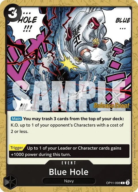 Blue Hole OP11-098 Pre-Release One Piece card from A Fist of Divine Speed Release Event Cards