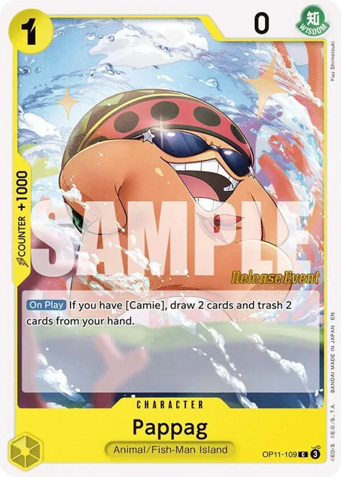 Pappag OP11-109 Pre-Release One Piece card from A Fist of Divine Speed Release Event Cards