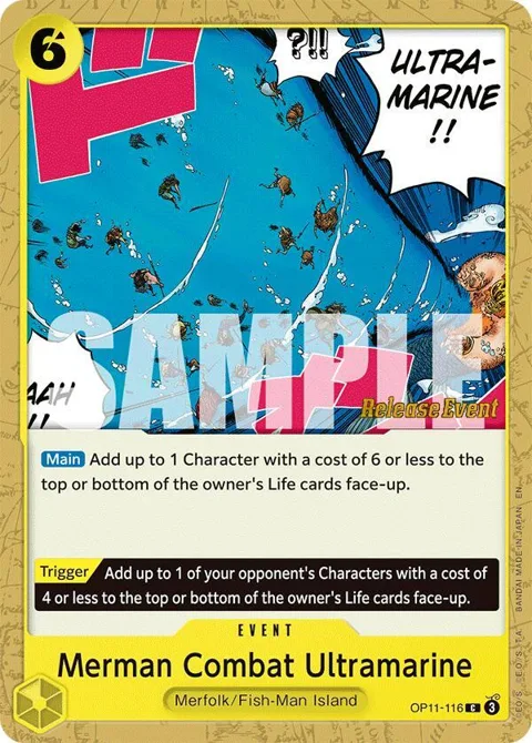 Merman Combat Ultramarine OP11-116 Pre-Release One Piece card from A Fist of Divine Speed Release Event Cards