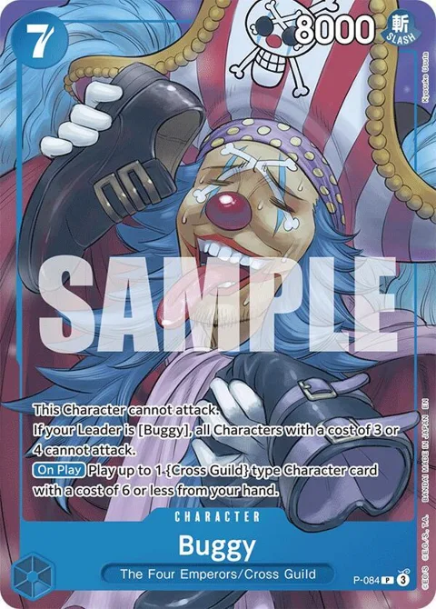 Buggy Promo Reprint P-084 One Piece card from Starter Deck 25: BLUE Buggy