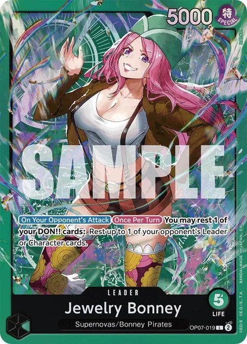 Jewelry Bonney OP07-019 ST24 One Piece card from Starter Deck 24: GREEN Jewelry Bonney