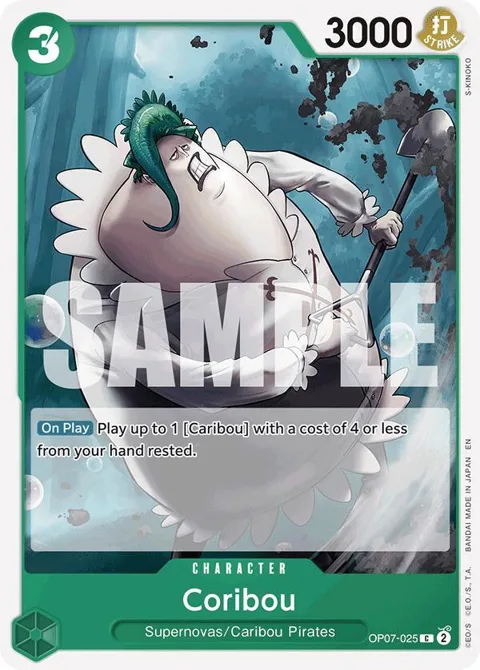 Coribou Reprint OP07-025 One Piece card from Starter Deck 24: GREEN Jewelry Bonney