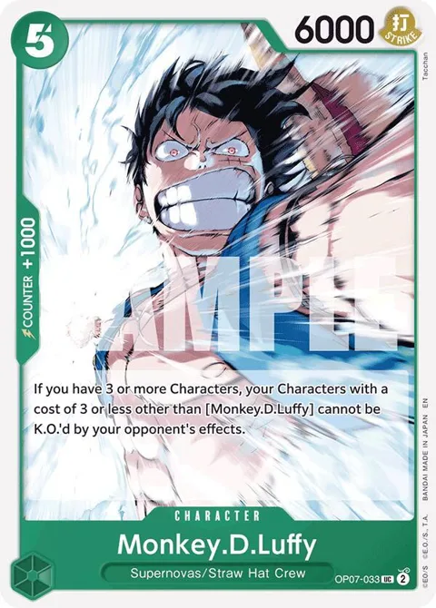 Monkey.D.Luffy Reprint OP07-033 One Piece card from Starter Deck 24: GREEN Jewelry Bonney