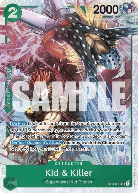 Kid & Killer ST24-002 One Piece card from Starter Deck 24: GREEN Jewelry Bonney
