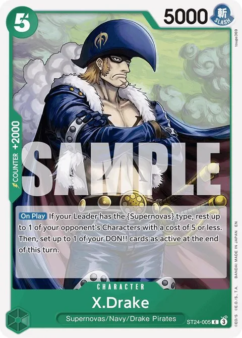 X.Drake ST24-005 One Piece card from Starter Deck 24: GREEN Jewelry Bonney
