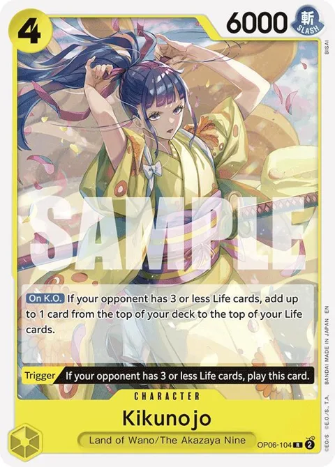 Kikunojo Reprint OP06-104 One Piece card from Starter Deck 28: GREEN/YELLOW Yamato