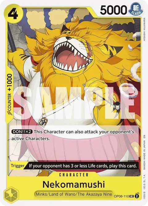 Nekomamushi Reprint OP06-110 One Piece card from Starter Deck 28: GREEN/YELLOW Yamato