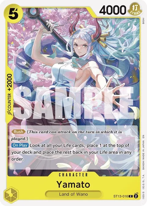 Yamato Reprint ST13-016 One Piece card from Starter Deck 28: GREEN/YELLOW Yamato