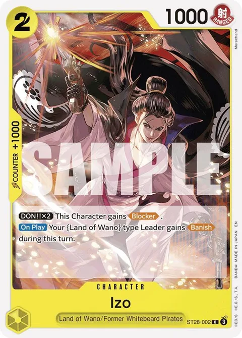 Izo ST28-002 One Piece card from Starter Deck 28: GREEN/YELLOW Yamato
