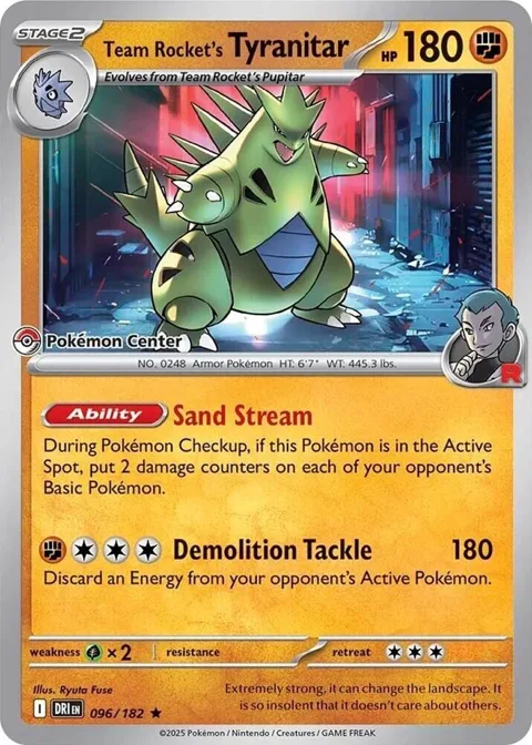 Team Rocket's Tyranitar Pokemon Center Exclusive #096/182 Pokémon card from Miscellaneous Cards & Products