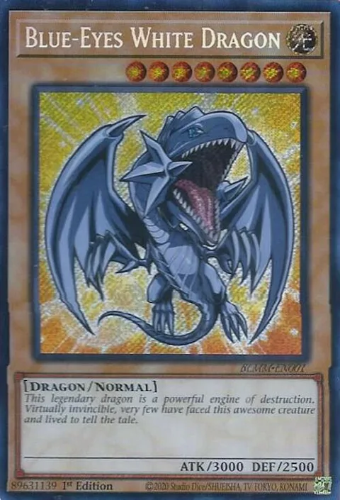Blue-Eyes White Dragon BLMM-EN001 Yu-Gi-Oh card from Battles of Legend: Monster Mayhem